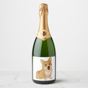 Etiquetas Para Vinos Espumosos Corgi sonriente