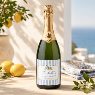 Etiquetas Para Vinos Espumosos Costa de Amalfi Chic Limón Citrus Baby Shower