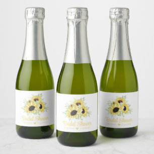 Etiquetas Para Vinos Espumosos Country Sunflowers Watercolor Floral Brillante Duc