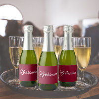 Cranberry Red Stylist Script Boda Bridesmaid