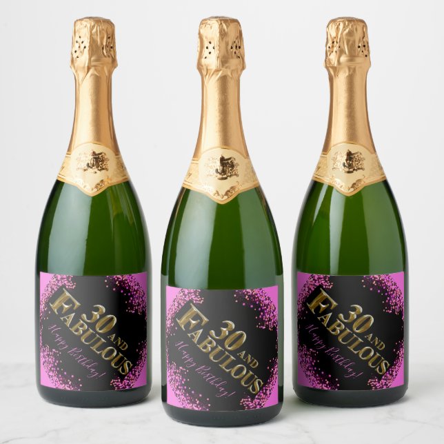 Etiquetas Para Vinos Espumosos Cumpleaños 30 (Botellas)