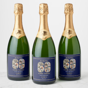 Etiquetas Para Vinos Espumosos Cumpleaños de Fotos Haciendo que 60 se Vea Bien