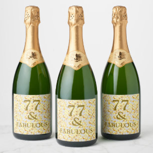 Etiquetas Para Vinos Espumosos Cumpleaños número 77