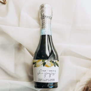 Etiquetas Para Vinos Espumosos DAHLIA Lemon Citrus Fruit Se Pone Cuando Se Pops