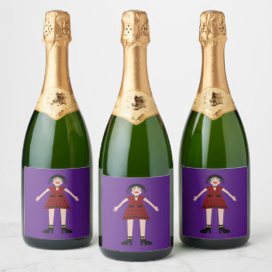 Etiquetas Para Vinos Espumosos Dama de vampiros gótica de Halloween