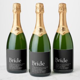 Etiquetas Para Vinos Espumosos Definición de Novia, Desayuno de Novia, Boda
