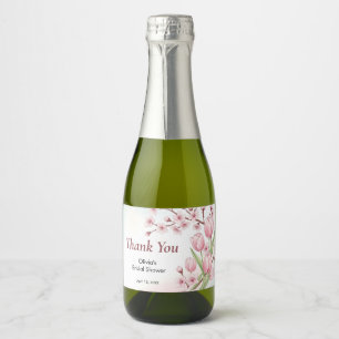 Etiquetas Para Vinos Espumosos Delicado Flor de Cerezo y Tulipán