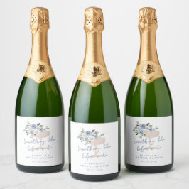 Etiquetas Para Vinos Espumosos Desayuno nupcial Blue Petals and Prosecco