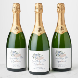 Etiquetas Para Vinos Espumosos Desayuno nupcial Blue Petals and Prosecco