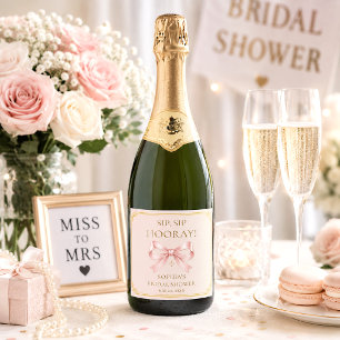 Etiquetas Para Vinos Espumosos Despedida de Soltera con Perlas y Prosecco