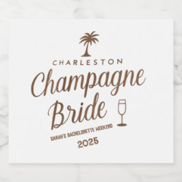 Etiquetas Para Vinos Espumosos Despedida de soltera de Charleston Champagne perso