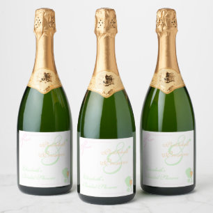 Etiquetas Para Vinos Espumosos Despedida de soltera de Pickleball y Prosecco