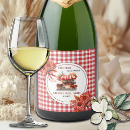 Etiquetas Para Vinos Espumosos Despedida de soltera de picnic en el campo a cuadr