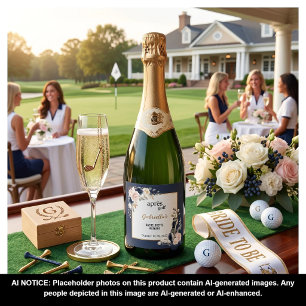Etiquetas Para Vinos Espumosos Despedida de soltera elegante de golf royal azul f