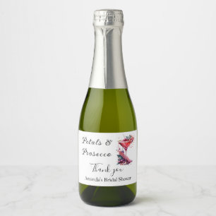 Etiquetas Para Vinos Espumosos Despedida de soltera floral rosa Petals & Prosecco