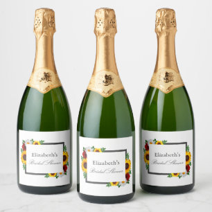 Etiquetas Para Vinos Espumosos Despedida de soltera floral tradicional