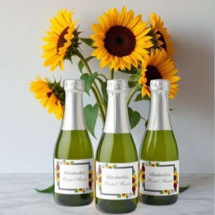Etiquetas Para Vinos Espumosos Despedida de soltera floral tradicional
