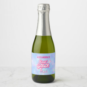 Etiquetas Para Vinos Espumosos Despedida de soltera rosa y azul en la piscina con