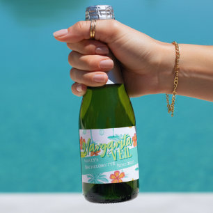 Etiquetas Para Vinos Espumosos Despedida de Soltera Tropical Margarita