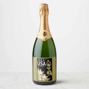 Etiquetas Para Vinos Espumosos Día de la Independencia de Estados Unidos