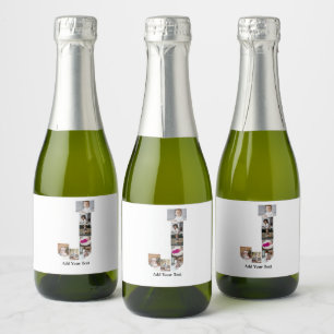 Etiquetas Para Vinos Espumosos Diseñar su propia letra Collage de fotos J
