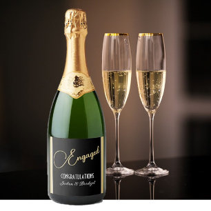 Etiquetas Para Vinos Espumosos diseño clásico para fiesta de compromiso personali