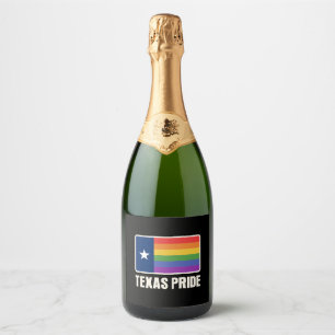 Etiquetas Para Vinos Espumosos Diseño de la bandera arcoiris en Texas para orgull