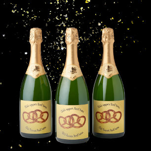 Etiquetas Para Vinos Espumosos Doble pretzels: Pan cocido sobre falso personaliza