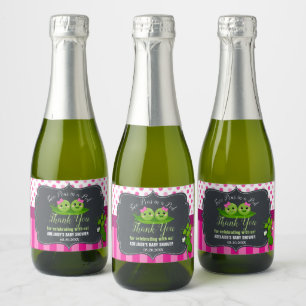 Etiquetas Para Vinos Espumosos Dos Guisantes en una Vaina Gemelas Bebés Niñas Sho