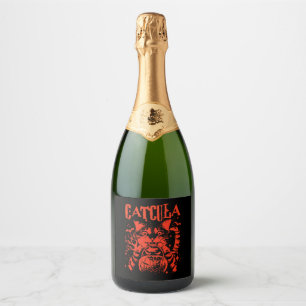 Etiquetas Para Vinos Espumosos Drácula de vampiro CAT de CATCULA Funny Halloween