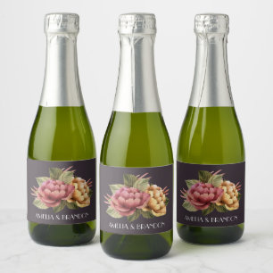 Etiquetas Para Vinos Espumosos Dramático Boda floral Mini