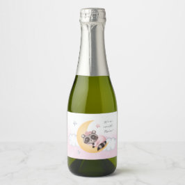 Etiquetas Para Vinos Espumosos Dreamy Over the Moon Raccoon Baby Shower Gracias