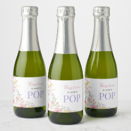 Etiquetas Para Vinos Espumosos Ducha de bebé Wildflower She's Ready to Pop