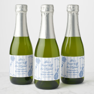 Etiquetas Para Vinos Espumosos Ducha de Novia Handrawn Fresh Off the Market