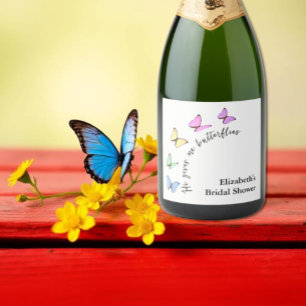 Etiquetas Para Vinos Espumosos Ducha de Novia Me Da Mariposas