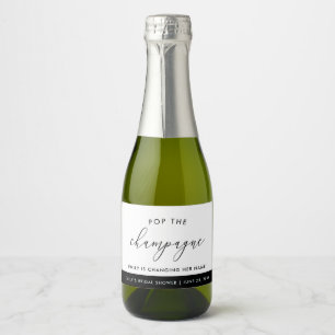 Etiquetas Para Vinos Espumosos Ducha nupcial personalizada de Boho blanco moderno