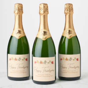 Etiquetas Para Vinos Espumosos Dulce Cumpleaños Feliz Día de Acción de Gracias Ho
