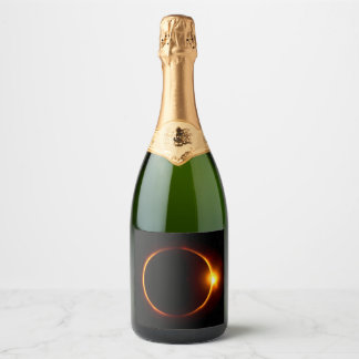 Etiquetas Para Vinos Espumosos Eclipse solar Sol oscuro y luna