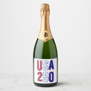 Etiquetas Para Vinos Espumosos EE. UU. 250 Aniversario 1776-2026 Patriótico Ameri