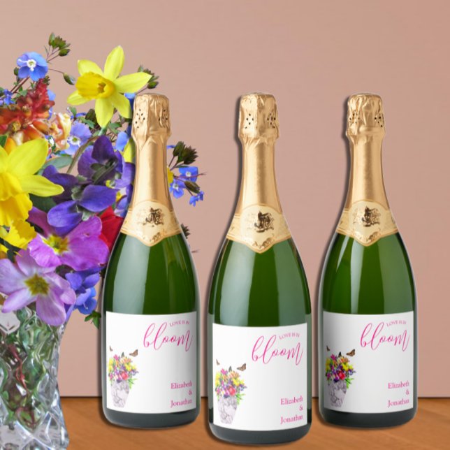 Etiquetas Para Vinos Espumosos El amor en el Boda floral en flor (Subido por el creador)