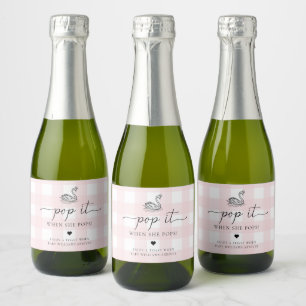 Etiquetas Para Vinos Espumosos El Cisne Rosa Gingham Se Pone A La Hora De Cop