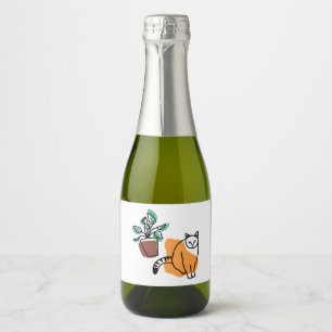 Etiquetas Para Vinos Espumosos El gato y la planta