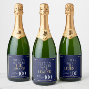 Etiquetas Para Vinos Espumosos El Hombre El Mito La Leyenda 100 Cumpleaños
