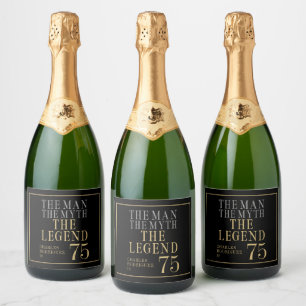 Etiquetas Para Vinos Espumosos El hombre el mito la leyenda 75 cumpleaños