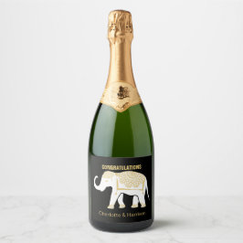 Etiquetas Para Vinos Espumosos Elefante tailandés afortunado personalizado