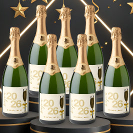 Etiquetas Para Vinos Espumosos Elegant Champagne New Year's Eve
