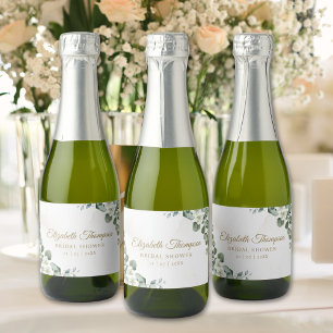 Etiquetas Para Vinos Espumosos Elegant Eucalyptus Greenery Bridal Shower