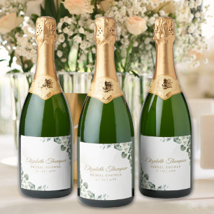 Etiquetas Para Vinos Espumosos Elegant Eucalyptus Greenery Bridal Shower