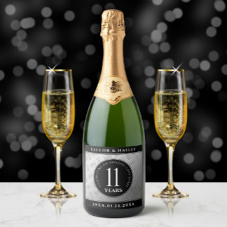 Etiquetas Para Vinos Espumosos Elegante 11ª celebración del Aniversario del Boda