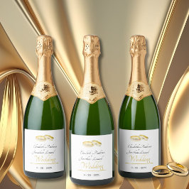 Etiquetas Para Vinos Espumosos Elegante Anillos Boda simple